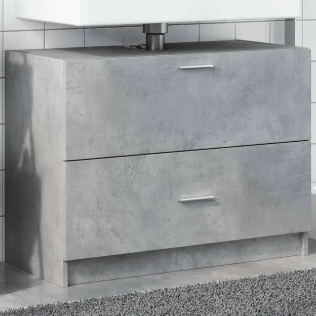 vidaXL Wastafelkast 78x37x59 cm bewerkt hout betongrijs grijs, foto 2