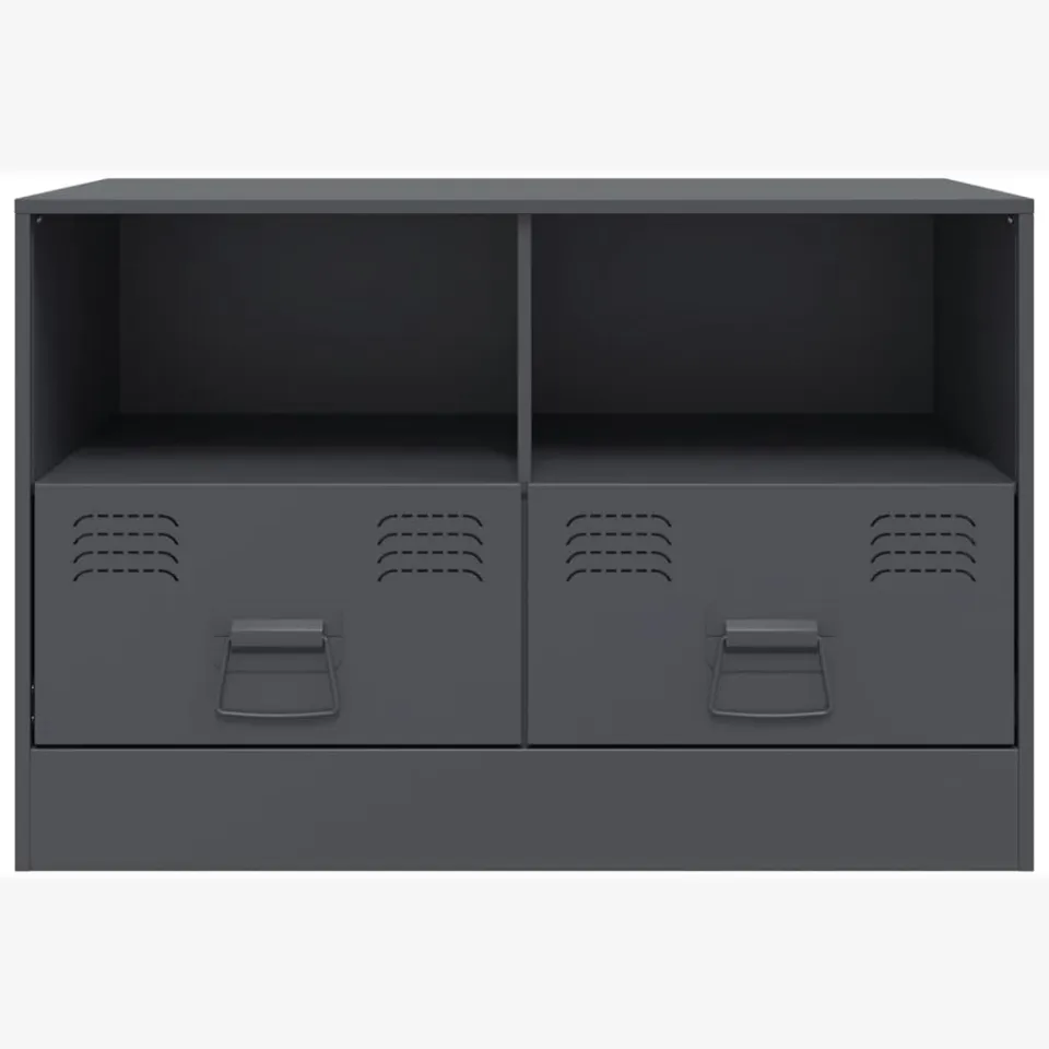 vidaXL Tv-meubel 67x39x44 cm staal antracietkleurig, foto 4