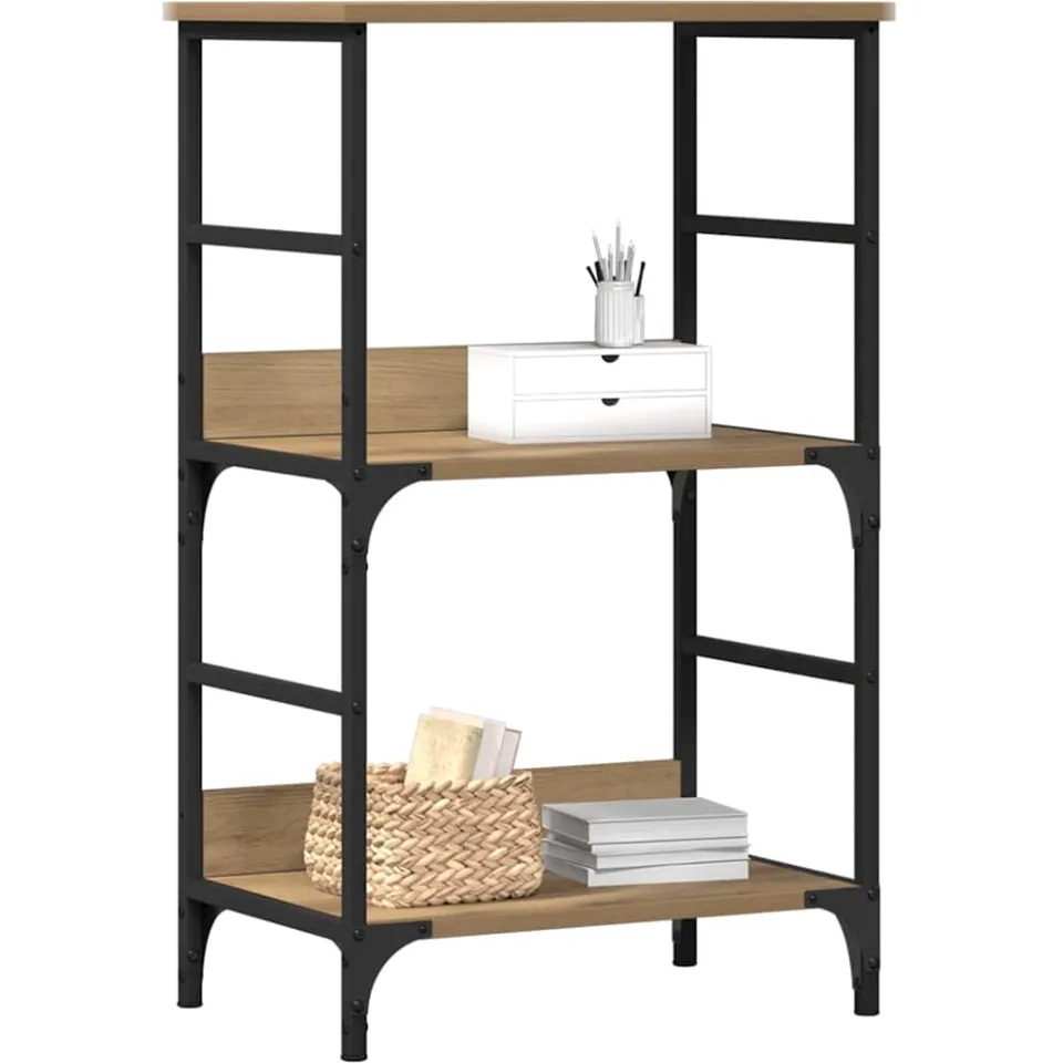vidaXL Boekenkast 50x33x82 cm bewerkt hout artisanaal eikenkleurig Bruin