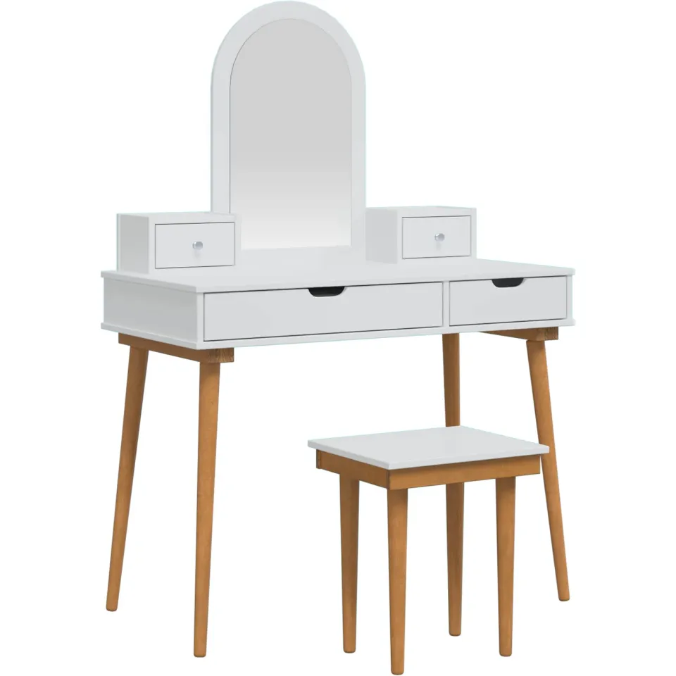 vidaXL Toilettafel Set FAUSKE 5 st Wit 100 x 50 x 143 cm, foto 3