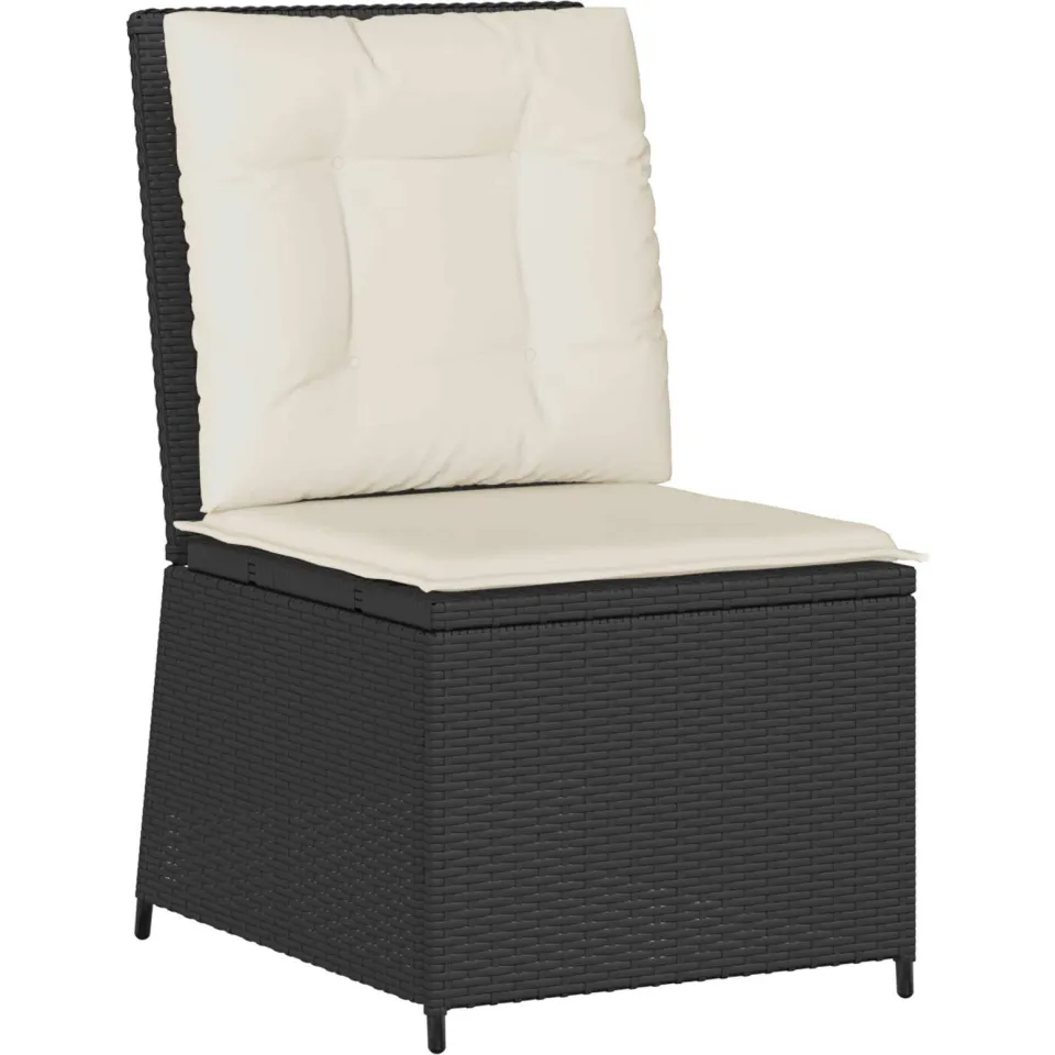 vidaXL Tuinbank Zwart en Cream Wit poly rattan, foto 2