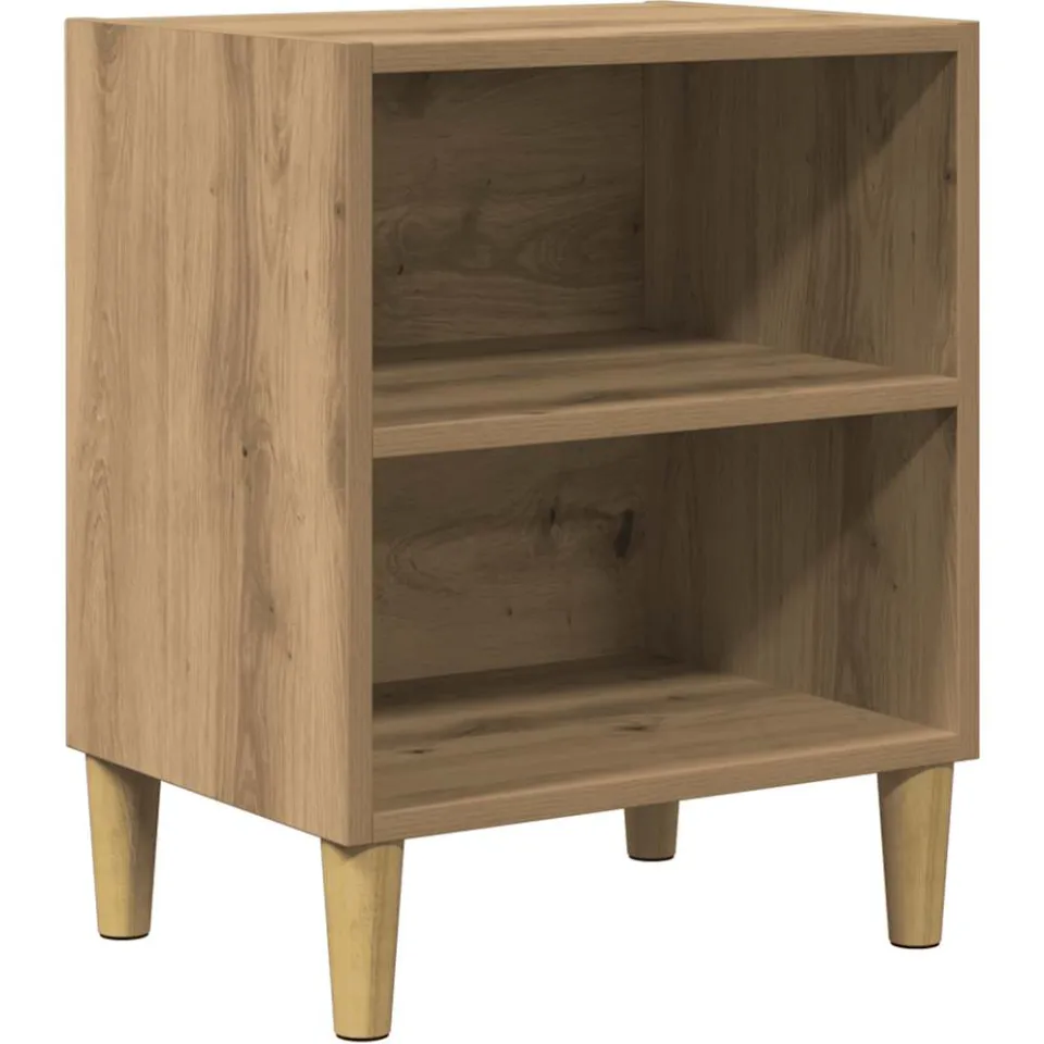 vidaXL Nachtkastje 40x30x50 cm bewerkt hout artisanaal eikenkleur Bruin
