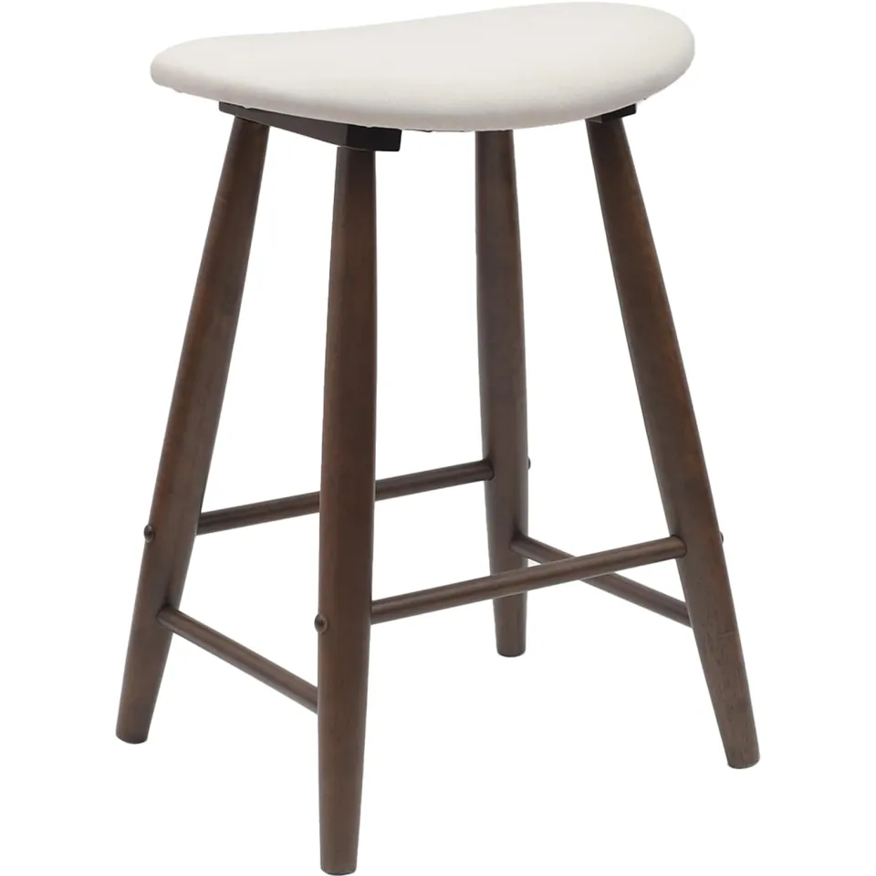 vidaXL Eettafelstoelen 2 st Massief Rubberhout Lichtbruin en licht bruin, foto 4