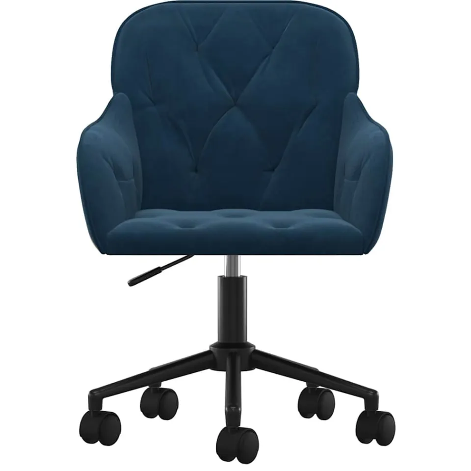 vidaXL Eetkamerstoelen draaibaar 2 st fluweel blauw, foto 4
