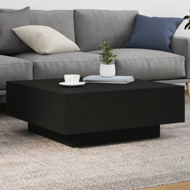 vidaXL Salontafel met LED-verlichting 80x80x31 cm zwarty