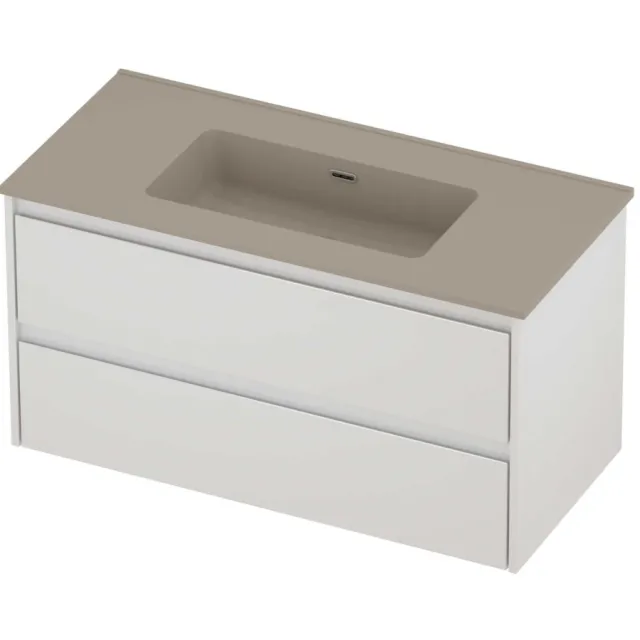 Proline Tribute Badmeubelset Porselein Elegant 100x46x54 cm Mat Crème Cotton Glans Wit