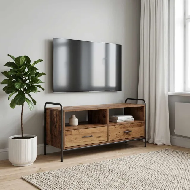 vidaXL Tv-meubel 67,5 x 33 x 50 cm Oud hout Bewerkt hout bruin, foto 2