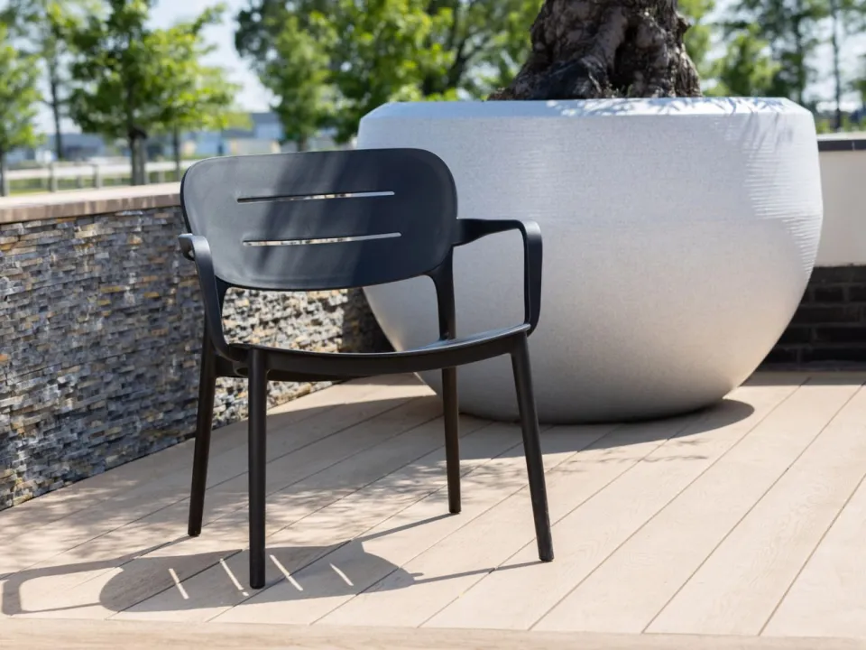 Forza Furniture Forza Pazzia lounge tuinstoel stapelbaar zwart, foto 3
