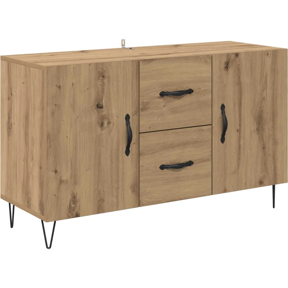 vidaXL Dressoir Artisan Eiken 100 x 36 x 60 cm Bewerkt hout, foto 3