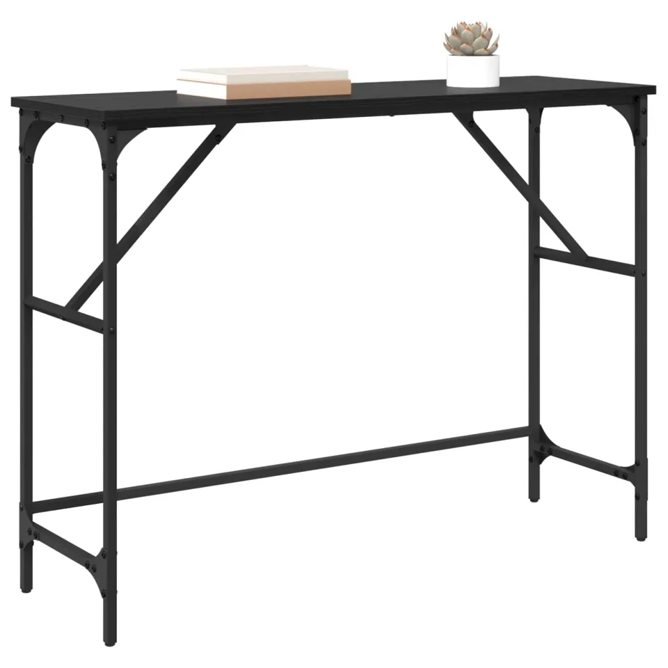 vidaXL Wandtafel Zwart Eiken 100 x 32 x 75 cm Bewerkt hout