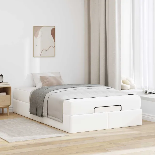 vidaXL Bedframe met matras Anders 2 st Wit PVC