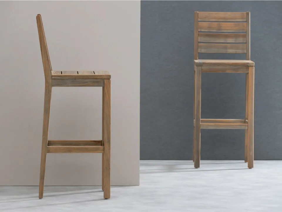 ROUGH Furniture ROUGH-S Barstoel (met rug) bruin, foto 2
