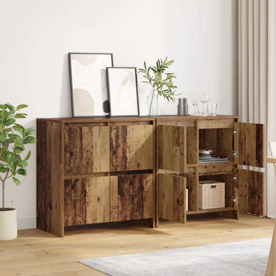 vidaXL Dressoirs 2 st Oud hout 70 x 41 x 75 cm Bewerkt hout bruin, foto 4