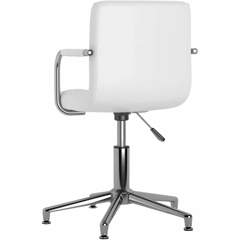 vidaXL Eetkamerstoelen draaibaar 6 st kunstleer wit, foto 3