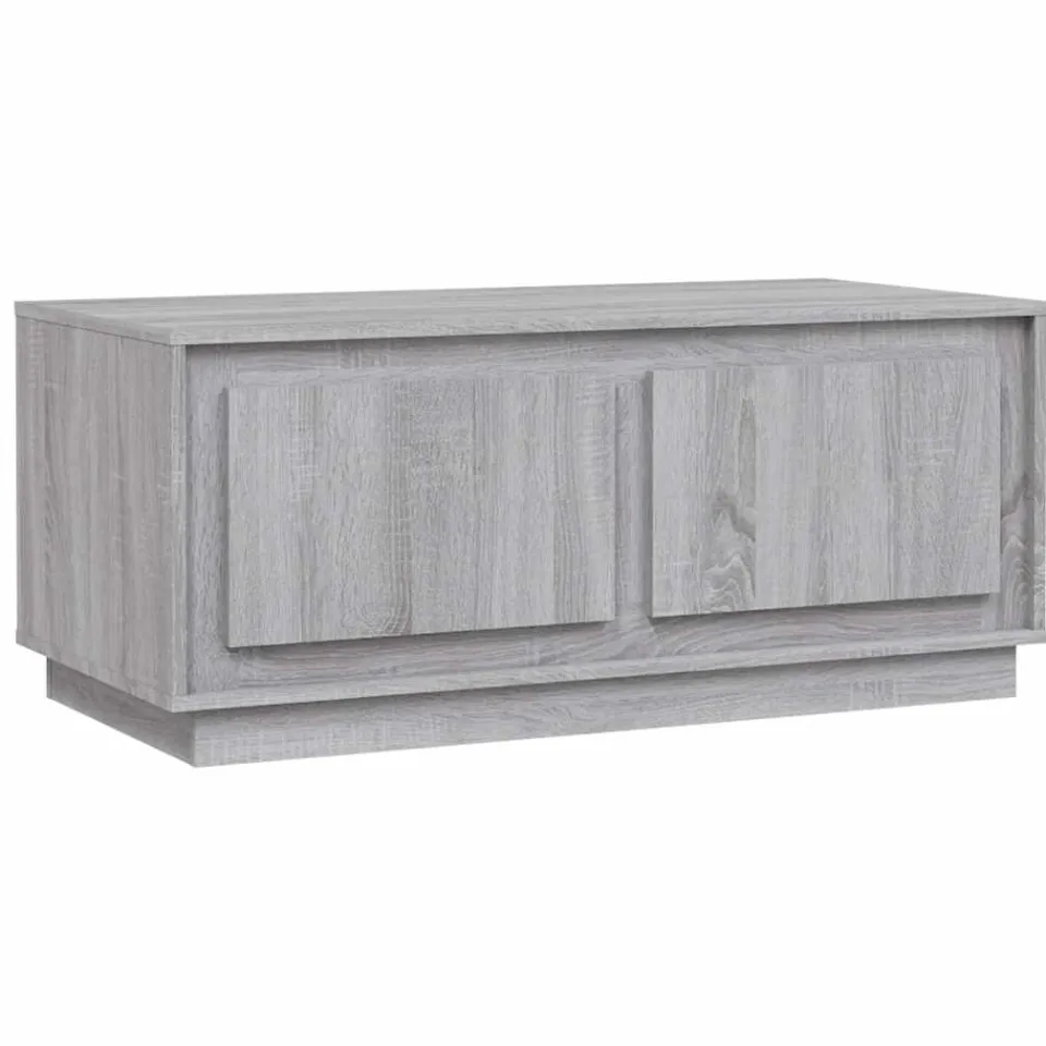 vidaXL Salontafel 102x50x44 cm bewerkt hout grijs sonoma eikenkleurig