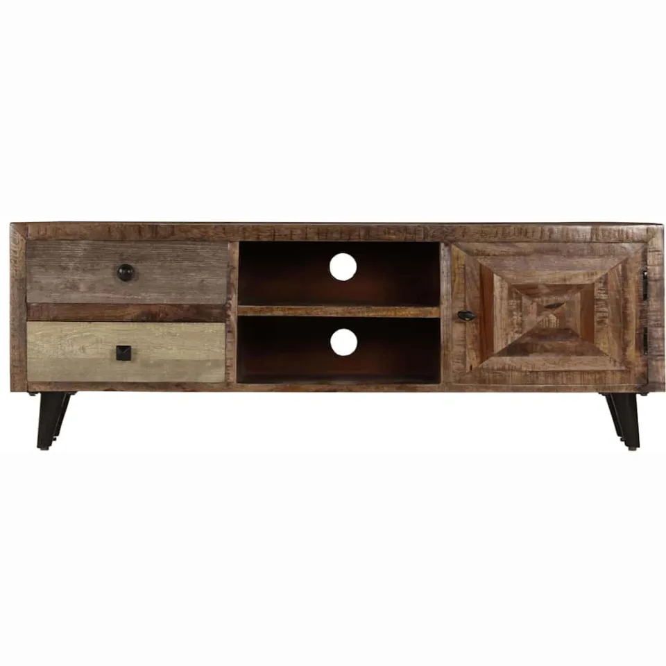 vidaXL Tv-meubel 118x30x40 cm massief mangohout bruin, foto 2