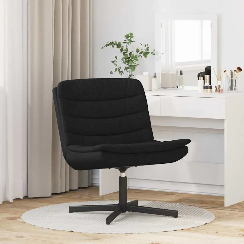 vidaXL Draaistoel Zwart 63 x 75 x 76 cm Stof, foto 3