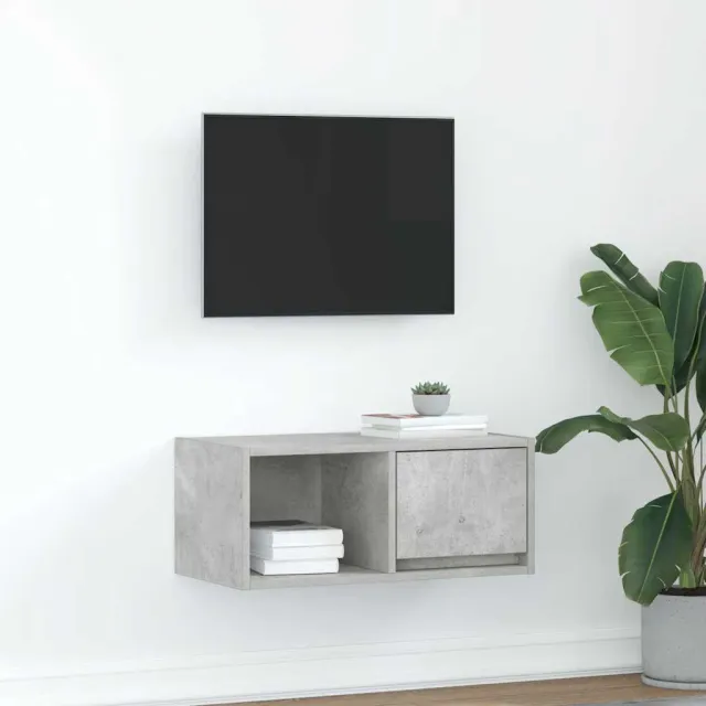 vidaXL TV-meubel 60x31x25,5 cm bewerkt hout betongrijs grijs
