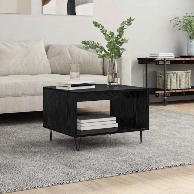vidaXL Salontafel Zwart eiken 60 x 50 x 40 cm Bewerkt hout, foto 2