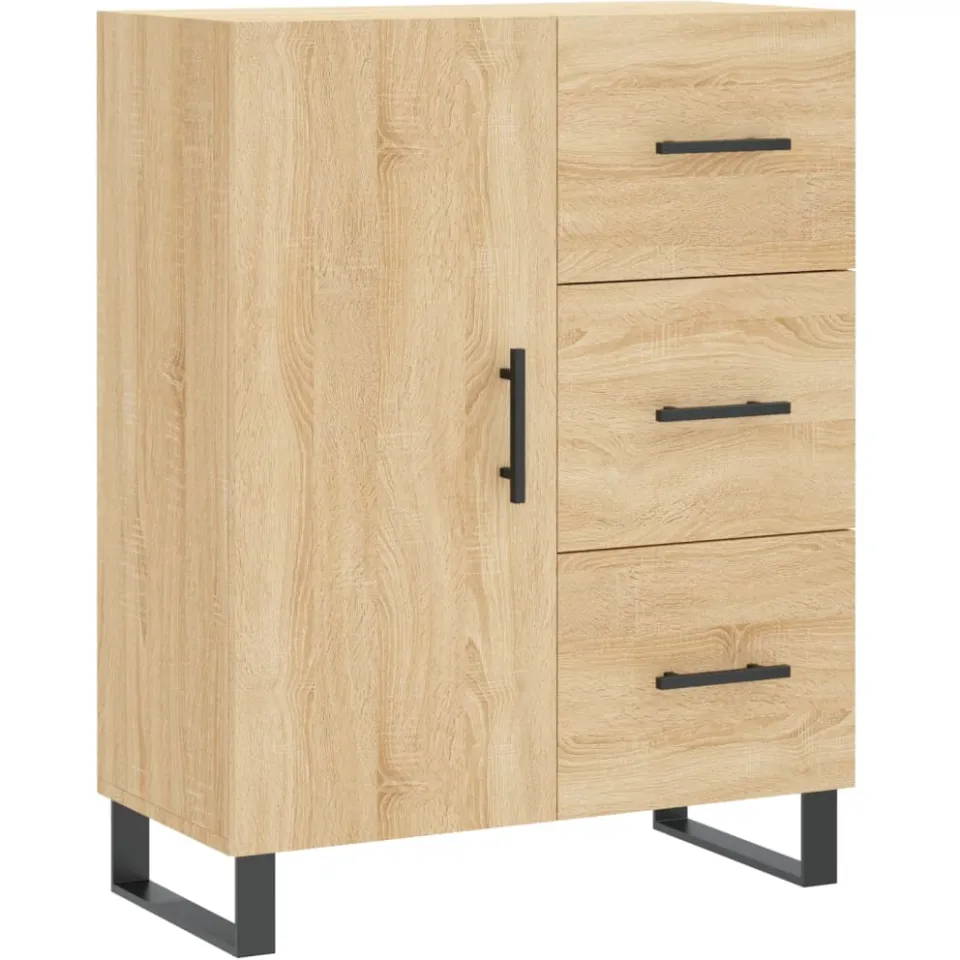 vidaXL Dressoir 69,5x34x90 cm bewerkt hout sonoma eikenkleurig, foto 3