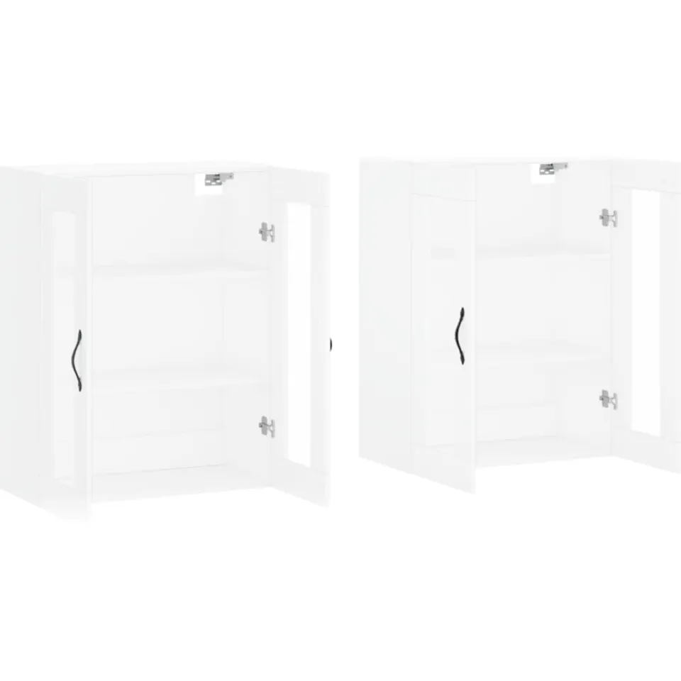 vidaXL Hangkasten 2 st bewerkt hout wit