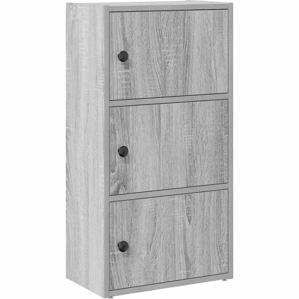 vidaXL Boekenkast 40x24x77 cm bewerkt hout grijs sonoma eikenkleurig, foto 3