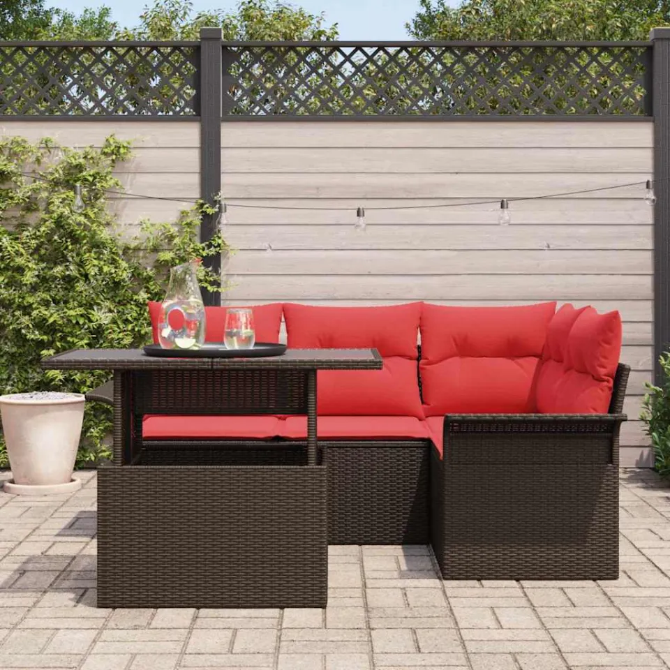 vidaXL Tuin Sofa Set 5 st Bruin poly rattan, foto 3