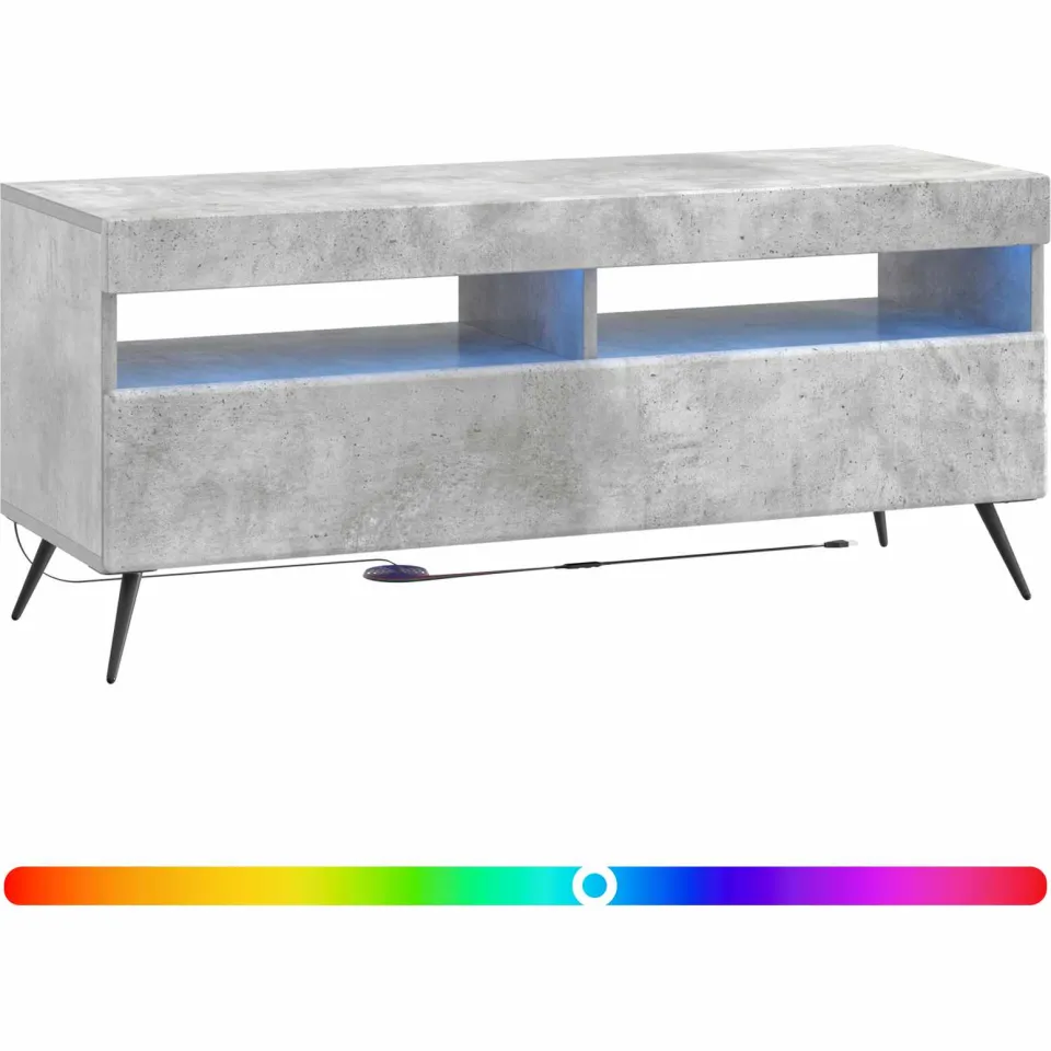 vidaXL LED tv-meubel Betongrijs Bewerkt hout grijs, foto 2