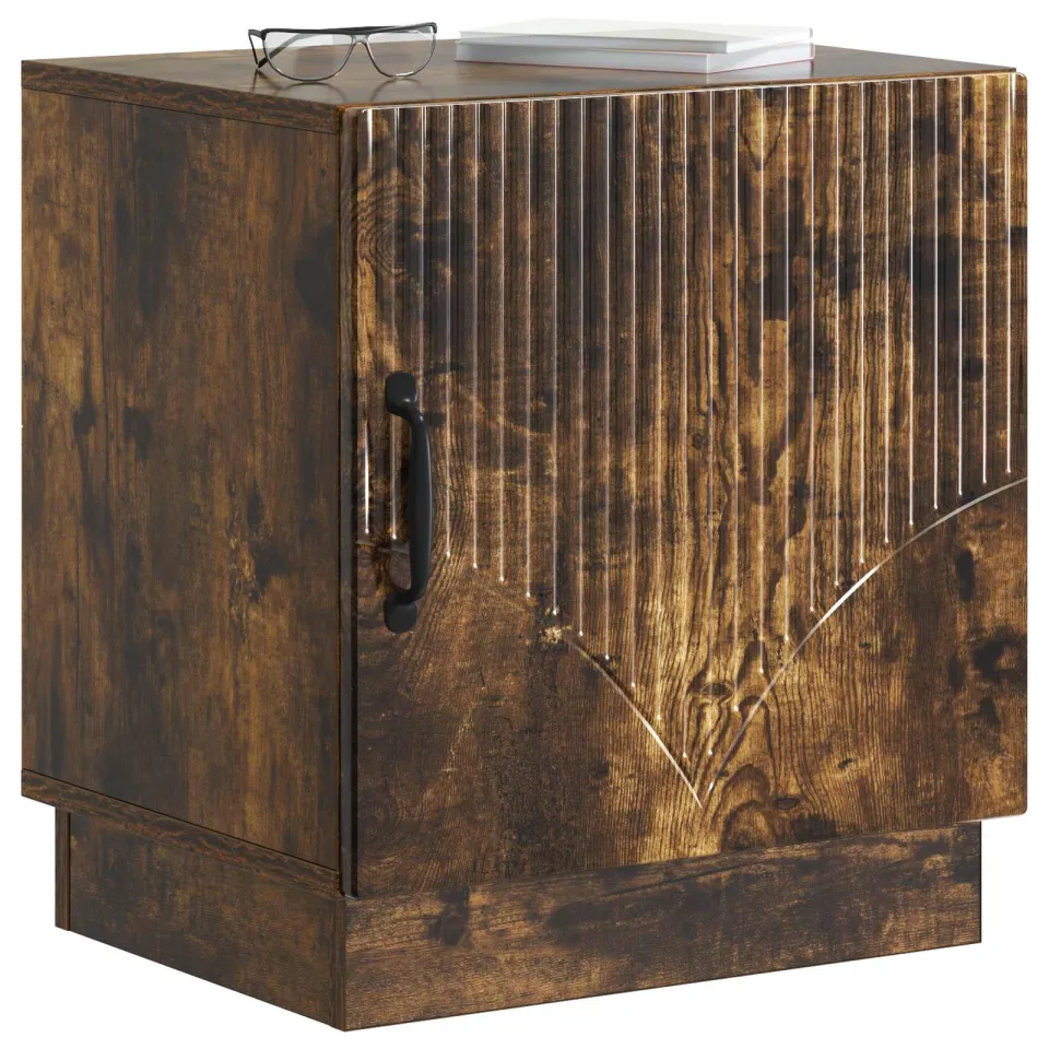vidaXL Nachtkastje 2 st Gerookt eiken 43 x 34,5 x 47 cm Bewerkt hout