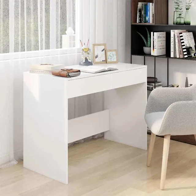 vidaXL Bureau 101x50x76,5 cm bewerkt hout wit, foto 2