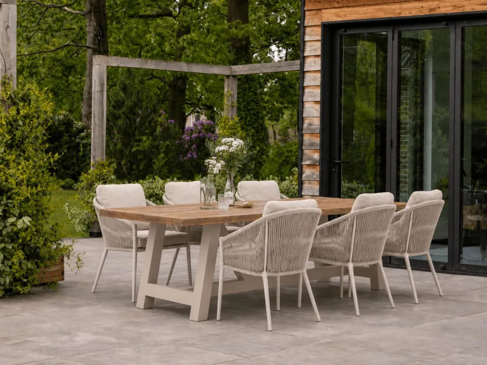 Bellagio tuinmeubelen Bellagio Mineo/Bresimo 260cm dining tuinset 7-delig bruin, foto 4