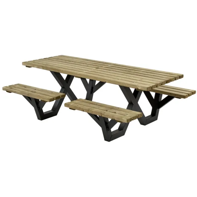 Talen Buitenmeubelen Talen picknicktafel - Metalen frame - Open instap Groen