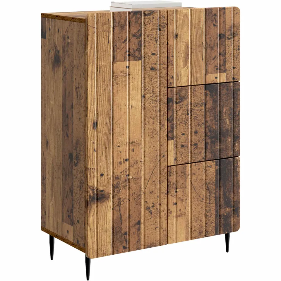vidaXL Dressoir Oud hout 66 x 34,5 x 92 cm Bewerkt hout Bruin