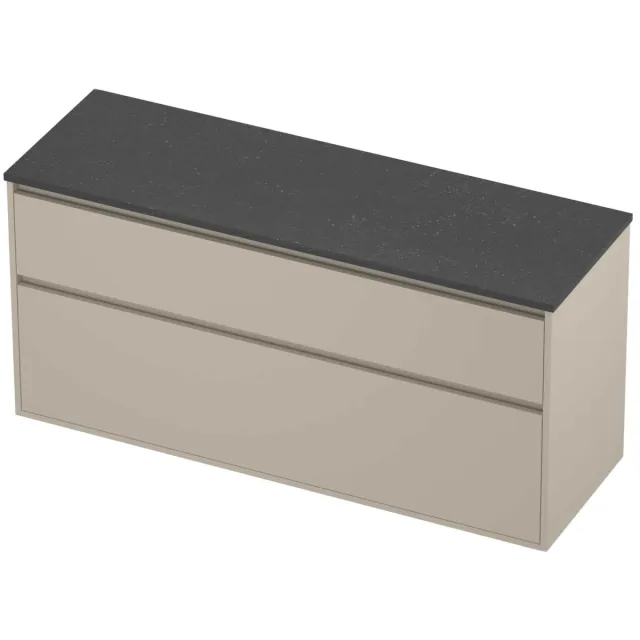 Proline Deck Badmeubelset Hardsteen Greeploos Asymmetrisch 140x46x67 cm Blue Stone Soft Linen Beige