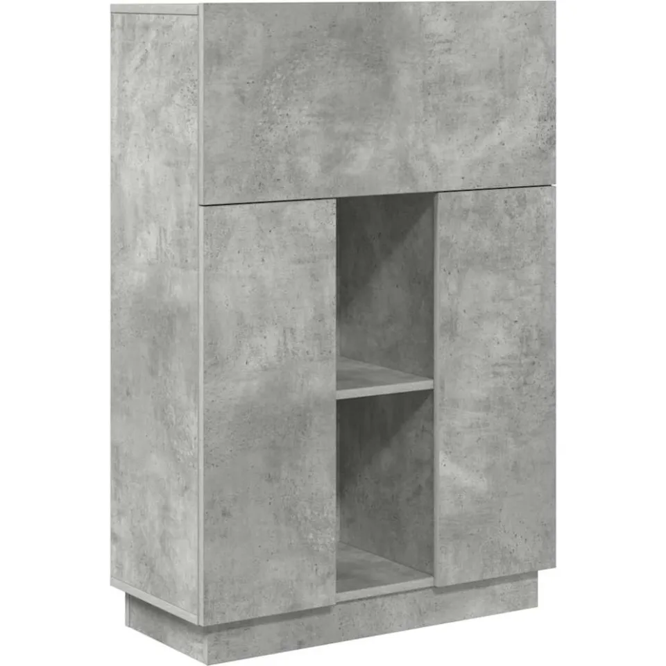 vidaXL Bureau Beton Grijs 71,5 x 31,5 x 106,5 cm Bewerkt hout, foto 3