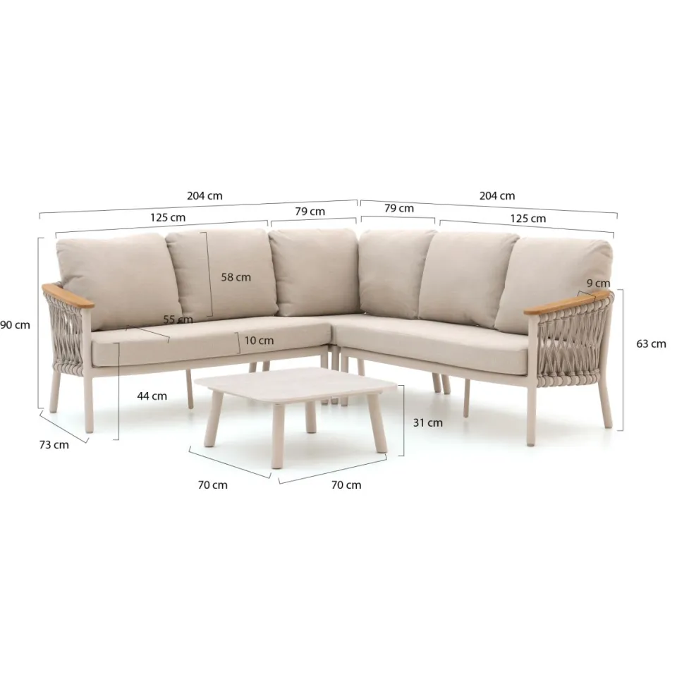 Bellagio tuinmeubelen Bellagio Birgi Novo hoek loungeset 4-delig taupe, foto 2