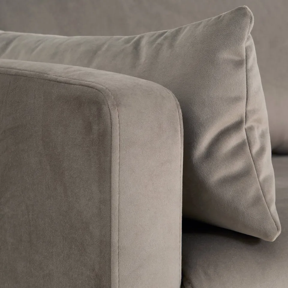 NOUS Living velours 2-zitsbank Adam taupe, foto 5