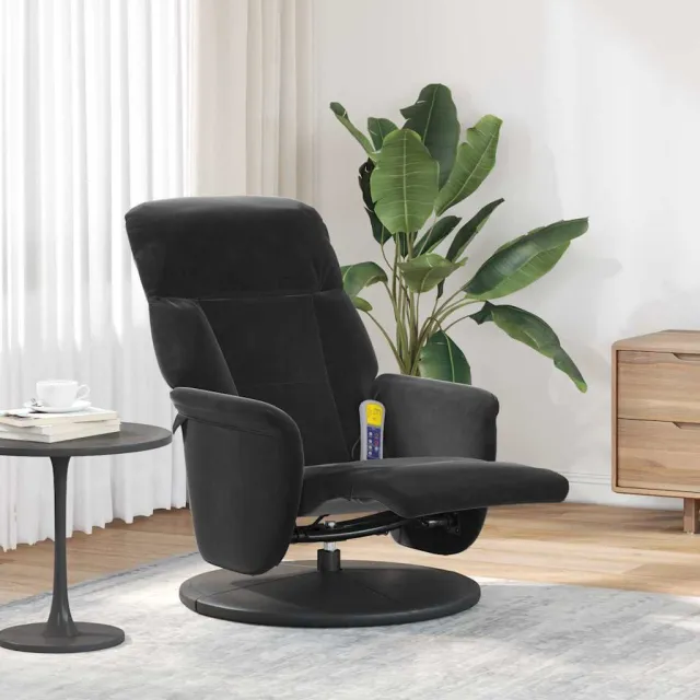 vidaXL Massage Recliner Stoel Zwart 91 x 71 x 105 cm Fluweel, foto 2