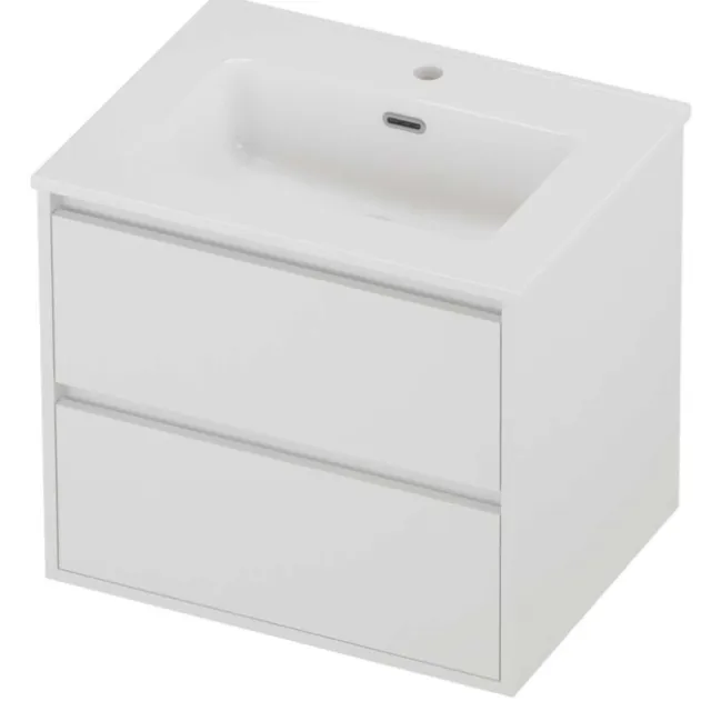 Proline Tribute Badmeubelset Porselein Elegant 1 Gat 60x46x54 cm Glans Wit Mat White Mat Wit