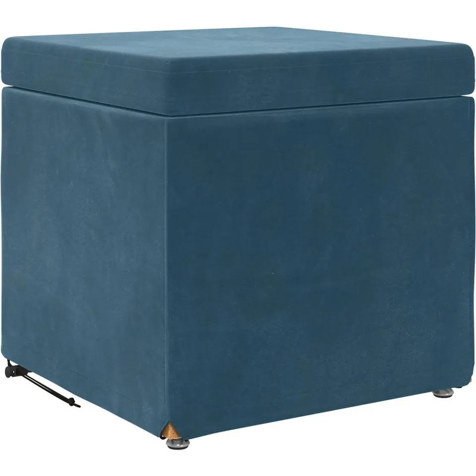 vidaXL Kruk Blauw 41 x 41 x 40 cm Velvet en Gefabriceerd Hout, foto 3