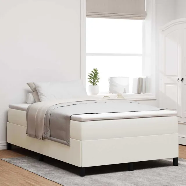 vidaXL Boxspringbed Crèmekleurig 120 x 190 cm Katoen Stof