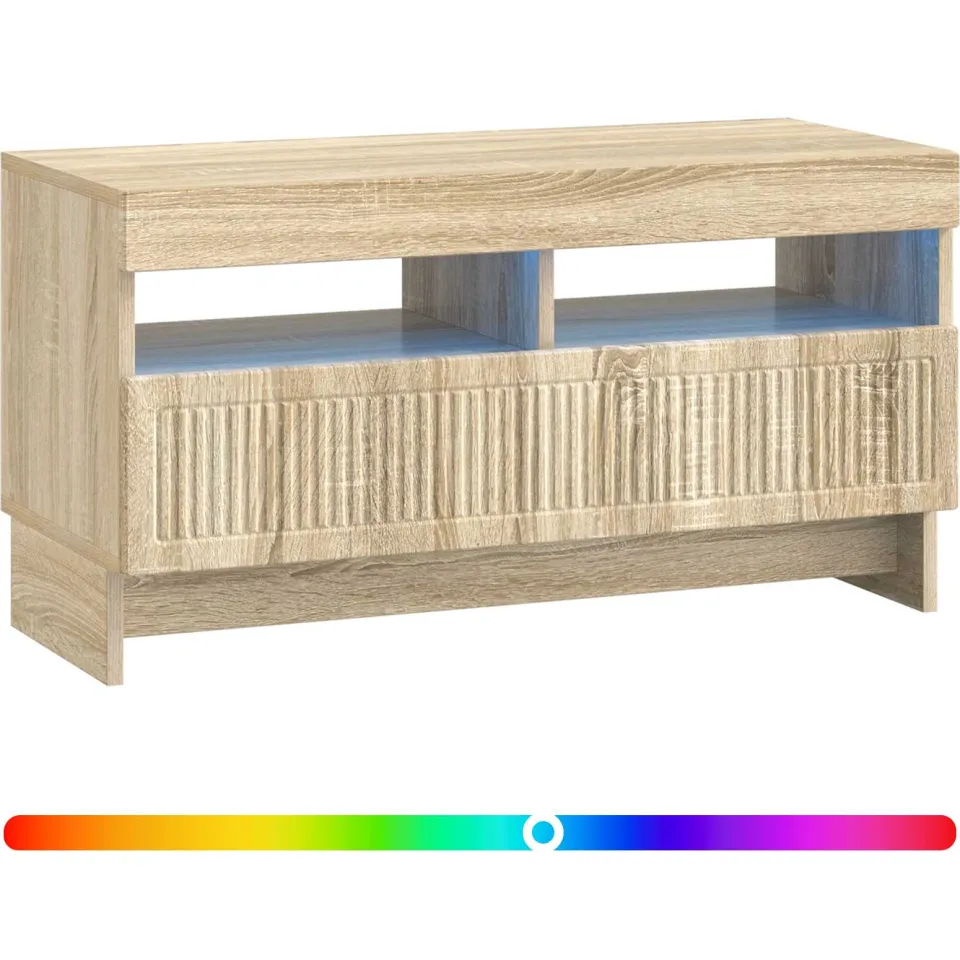 vidaXL LED tv-meubel EDE 81 x 35 x 43 cm Sonoma Eiken Bruin