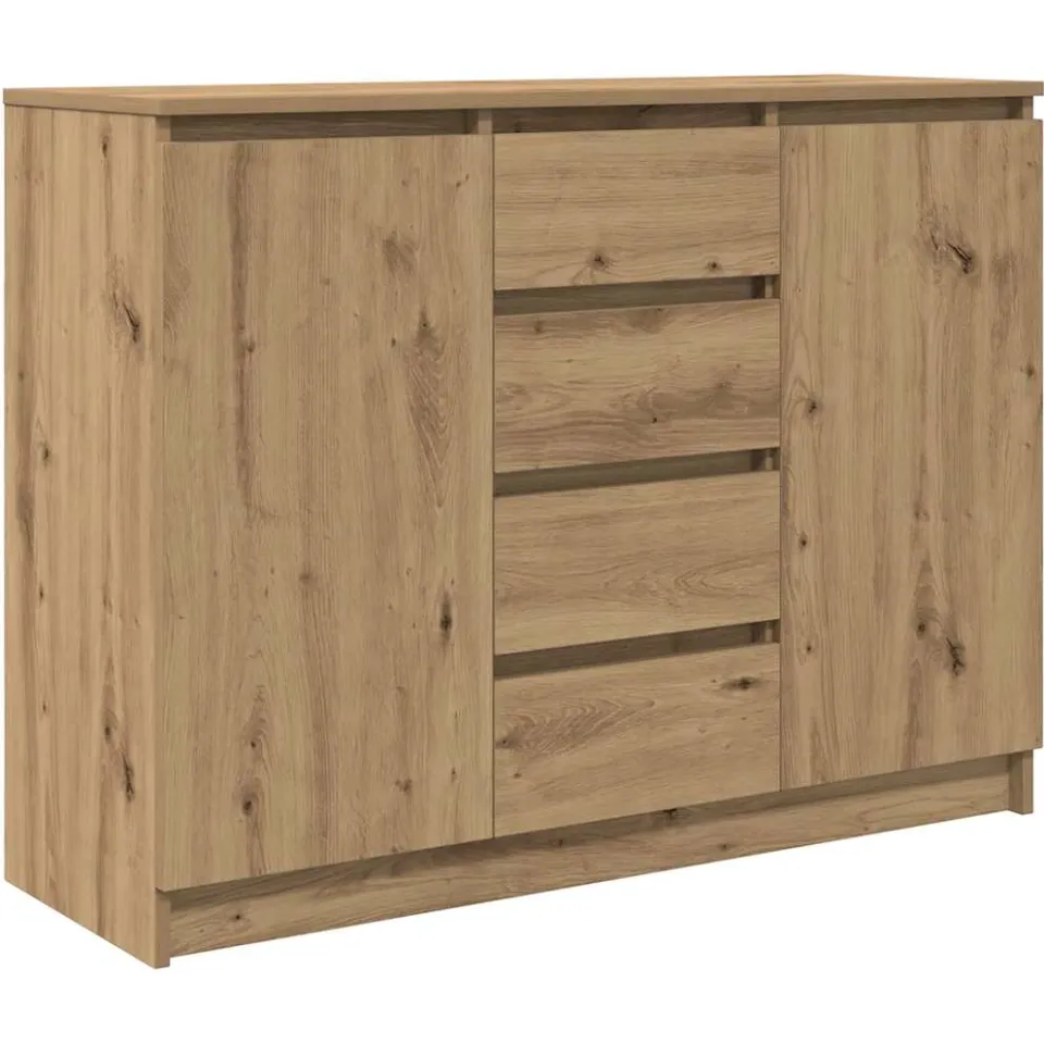 vidaXL Dressoir met lades 100,5x35x76 cm spaanplaat artisanaal Bruin