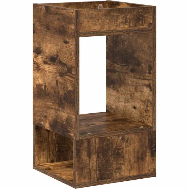 vidaXL Bijzettafel - Rook - Eiken - 30 - x - 30 - x - 56 - cm - Bewerkt - hout Gerookt eiken