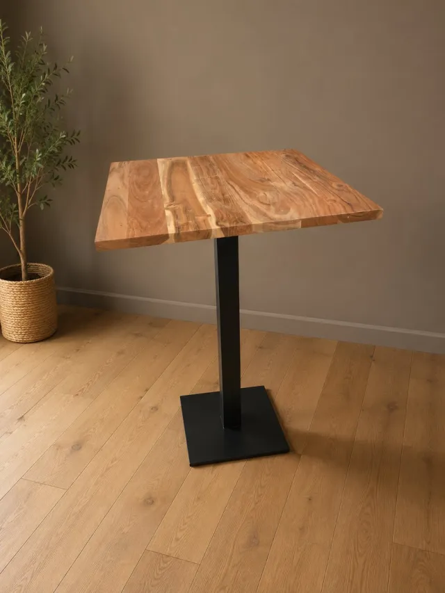 JeanMi Acaciahout hoge bistrotafel - 70x70 - cm - Vierkante