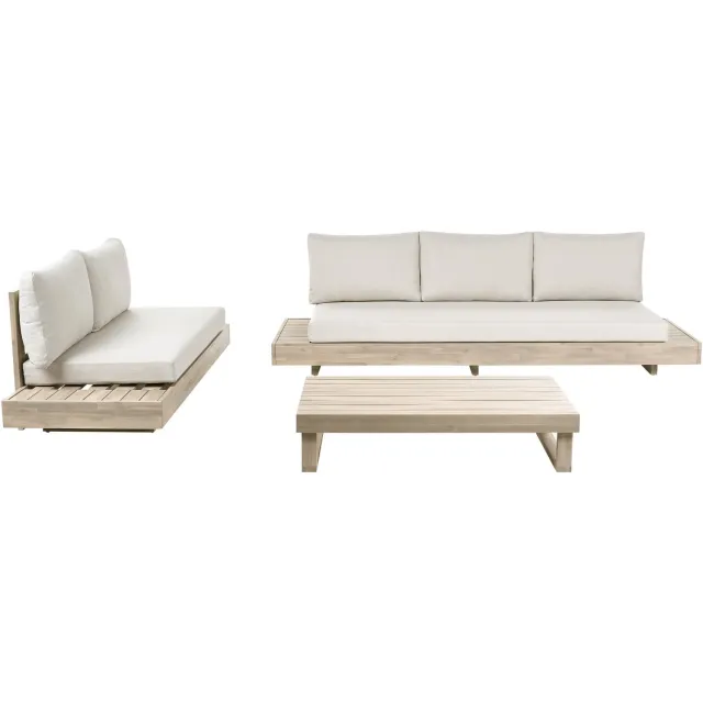 Beliani MARETTIMO - Loungeset 5-zits - Beige - Acaciahout