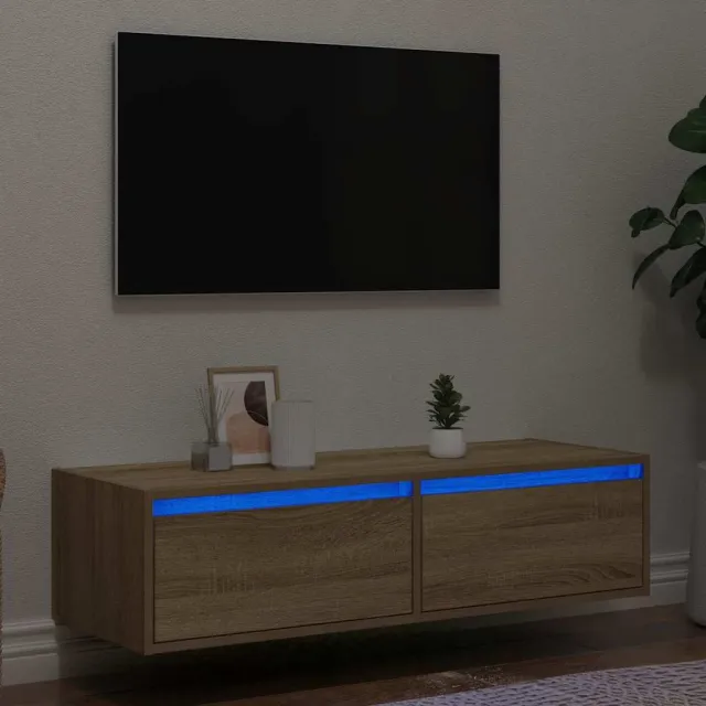 vidaXL Tv-meubel LED-verlichting 100X35,5x25 cm sonoma eikenkleurig Bruin