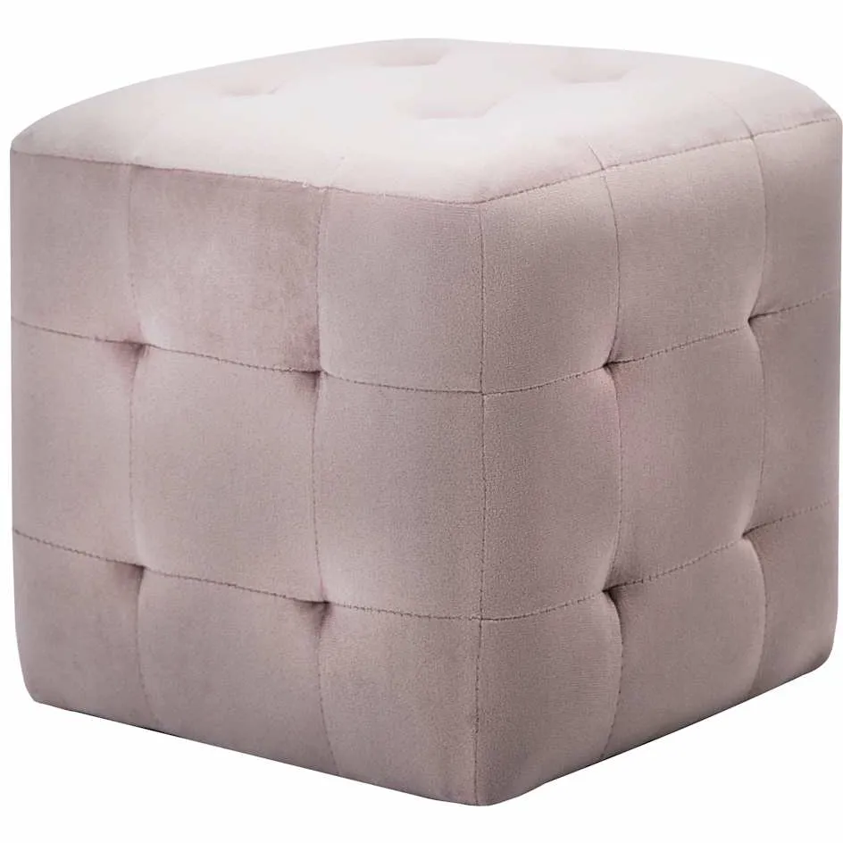 vidaXL Poef 2 st 30x30x30 cm fluweel roze