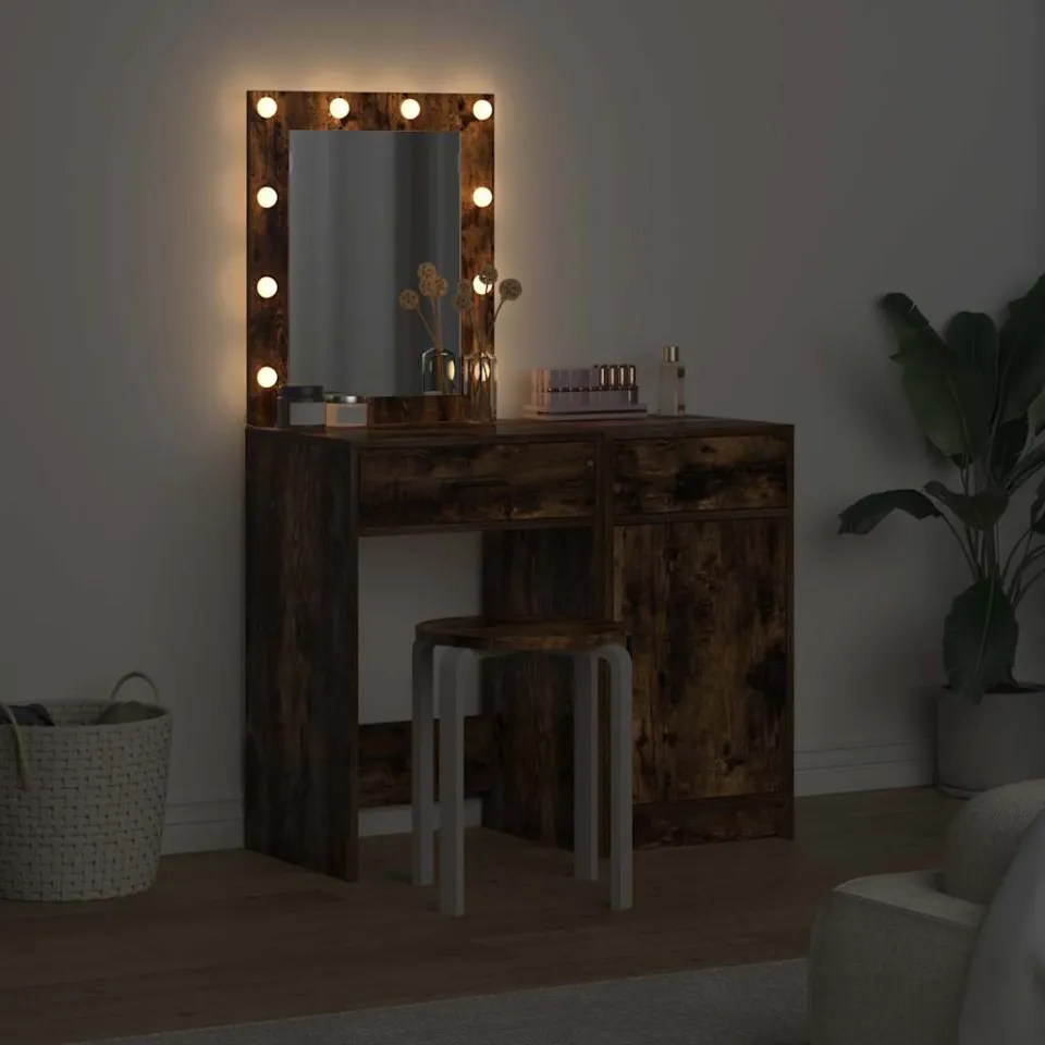 vidaXL Plafondtafel 2 st Bruin 50 x 41 x 135 cm Bewerkt hout, foto 3