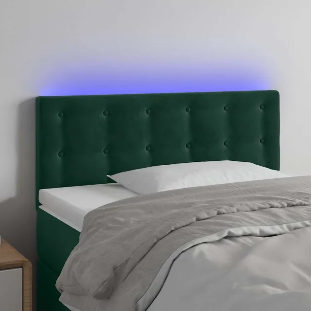 vidaXL Hoofdbord LED 100x5x78/88 cm fluweel donkergroen groen